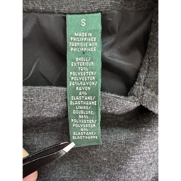 Lauren Ralph Lauren Jacket Womens Small Gray Herringbone Moto Biker Wool Blend - Picture 11 of 14